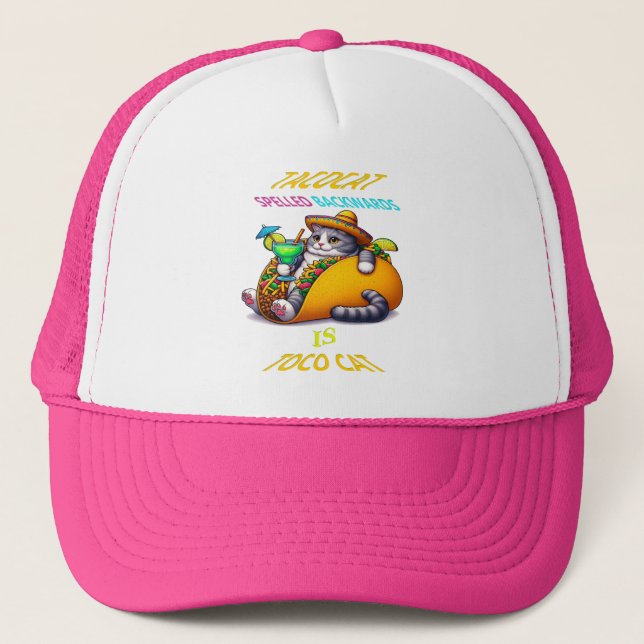 Gorra De Camionero Gastronomía sacudida: Taco y Sip (Anverso)