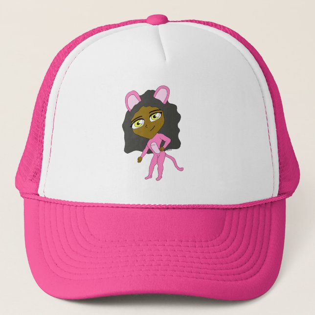 Gorra De Camionero gatita rosa     (Anverso)