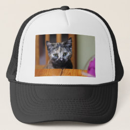 Gorra De Camionero Gatito blanco y negro