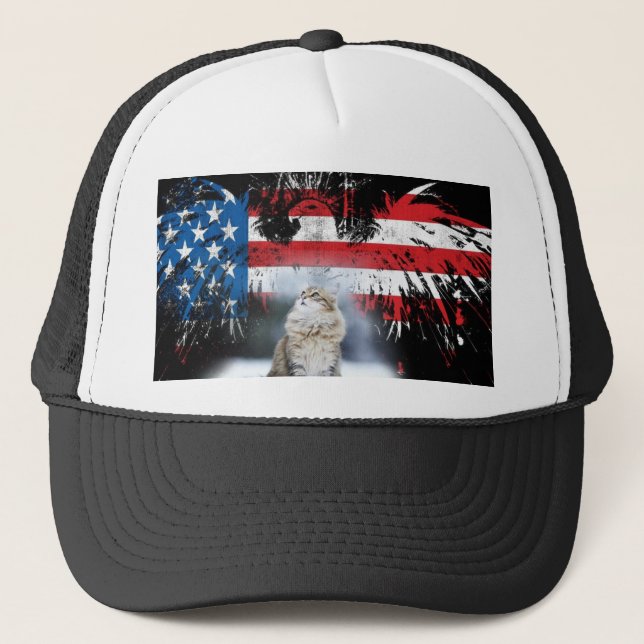 Gorra De Camionero Gatito de Murica (Anverso)