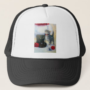 Gorra De Camionero Gatito en el arranque de Santa