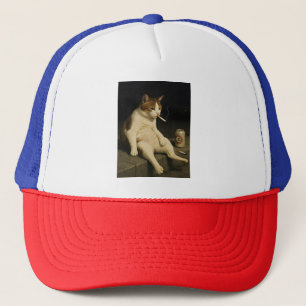 Gorra De Camionero Gatito Fumando Meme Divertido de Gatito Fumando Ci