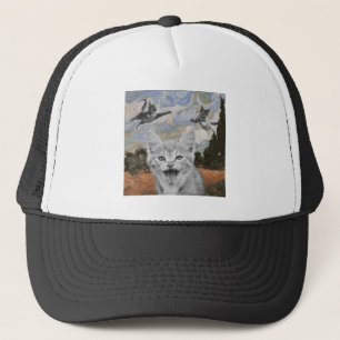 Gorra De Camionero Gatitos locos divirtiéndose Ilustración surrealist