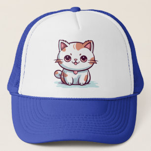 Gorra De Camionero Gato adorable al estilo Kawaii Clipart