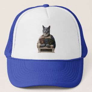Gorra De Camionero Gato Aristotélico Azul Ruso