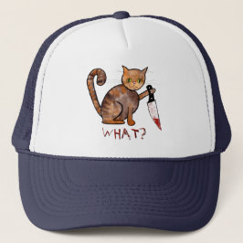 Gorra De Camionero Gato asesino, mano pintada, humor de dueño de gato