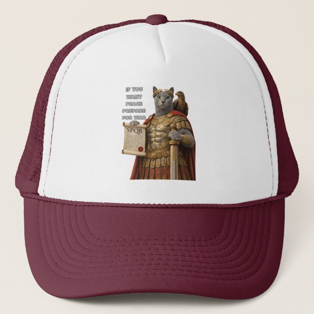 Gorra De Camionero Gato Azul César Ruso (Anverso)