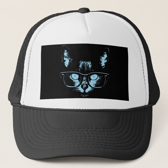 Gorra De Camionero Gato azul del empollón (Anverso)