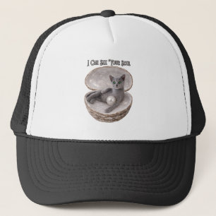 Gorra De Camionero Gato Azul Ruso - Puedo ver tu alma