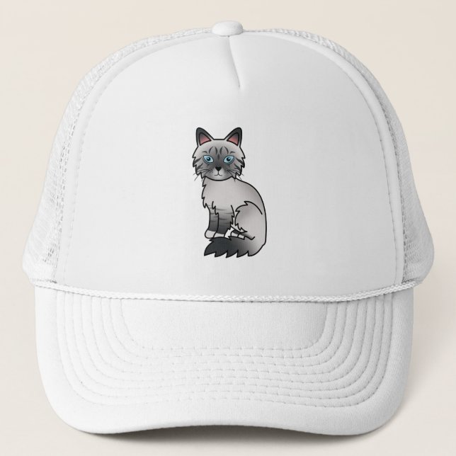 Gorra De Camionero Gato Azul Tabby Birman / Ragdoll (Anverso)