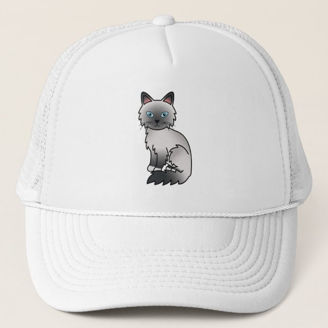 Gorra De Camionero Gato Birman / Ragdoll de punta azul (Anverso)