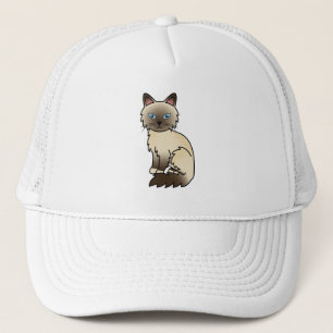 Gorra De Camionero Gato Birman / Ragdoll de punta de chocolate