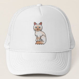 Gorra De Camionero Gato Birman / Ragdoll de punto rojo