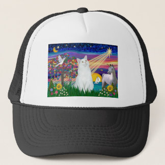 Gorra De Camionero Gato Blanco - Noche Mágica