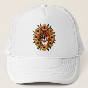 Gorra De Camionero Gato Calico Con Susan De Ojos Negros Estado De Mar