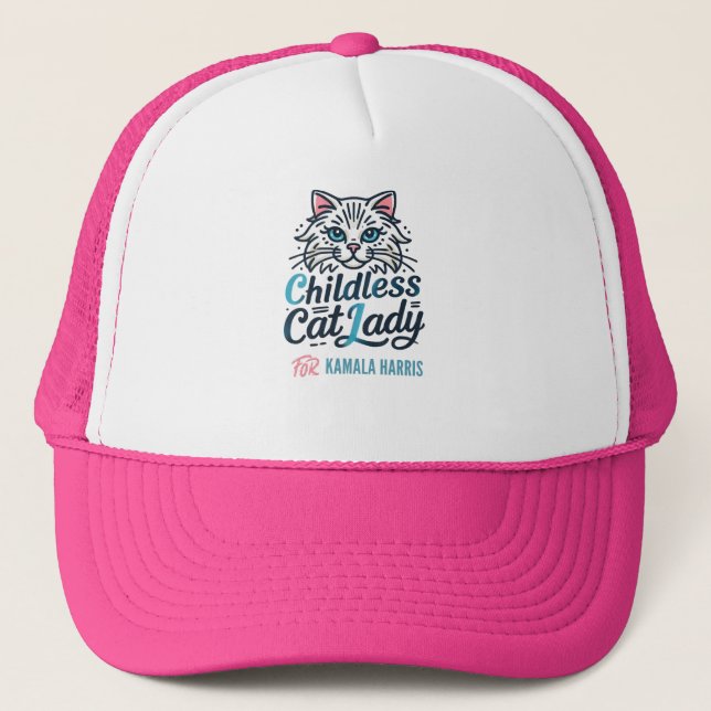 Gorra De Camionero Gato Childress Lady para Kamala Harris (Anverso)