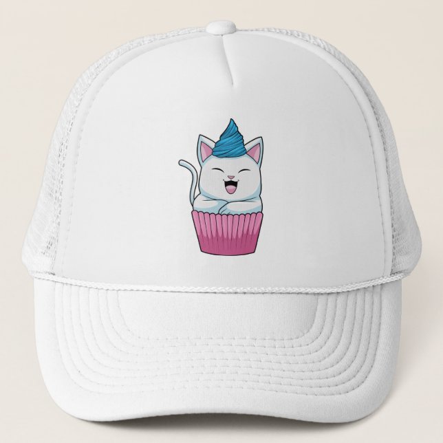 Gorra De Camionero Gato comiendo muffin (Anverso)