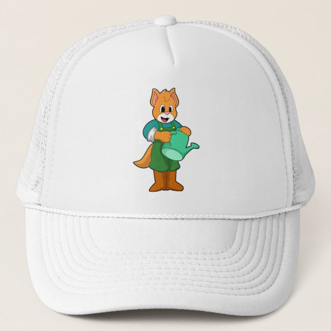 Gorra De Camionero Gato como granjero con agua (Anverso)