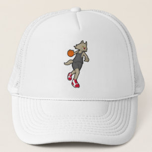 Gorra De Camionero Gato como jugador de baloncesto con baloncesto