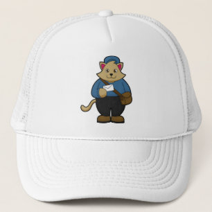 Gorra De Camionero Gato como Postman con sobre y bolsa