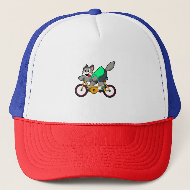 Gorra De Camionero Gato con bicicleta (Anverso)
