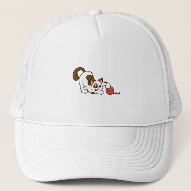 Gorra De Camionero Gato con bola de lana (Anverso)