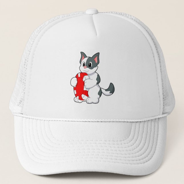Gorra De Camionero Gato con chip de póker (Anverso)
