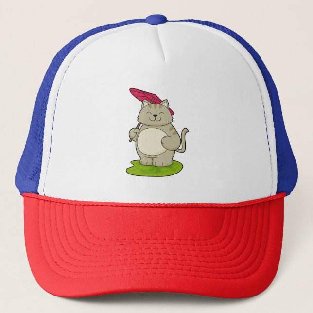 Gorra De Camionero Gato con paraguas (Anverso)
