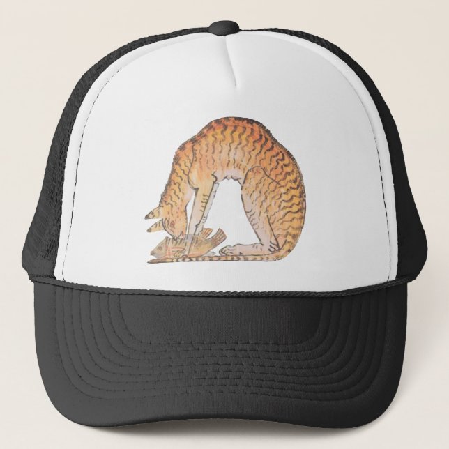Gorra De Camionero gato con pez (Anverso)