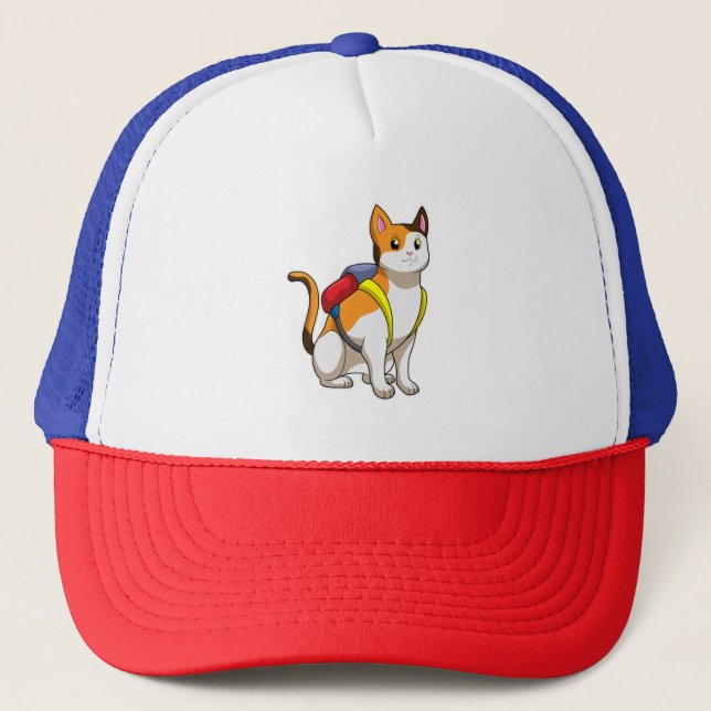Gorra De Camionero Gato con Satchel (Anverso)