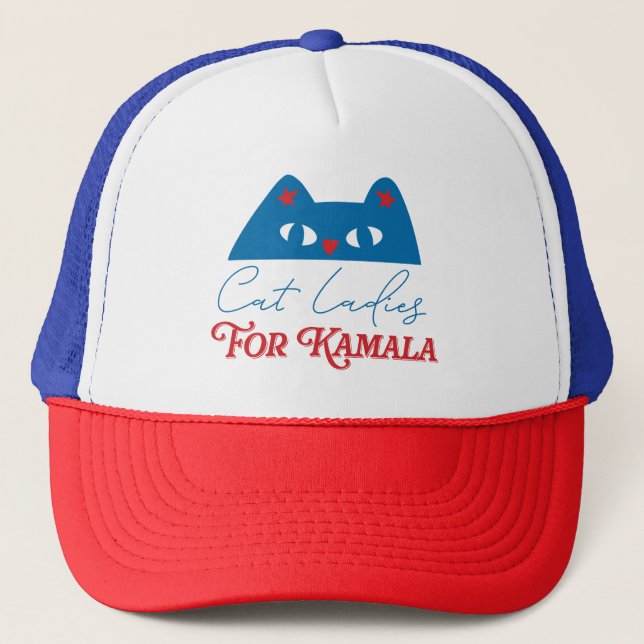 Gorra De Camionero Gato Damas de Kamala divertido 2024 (Anverso)