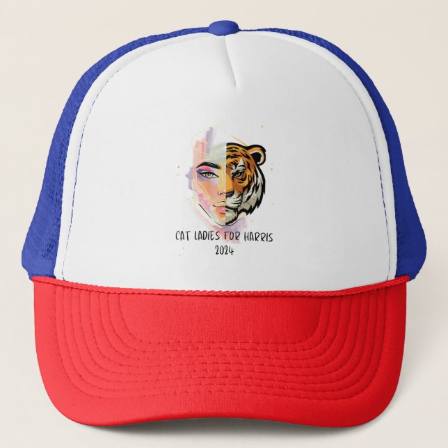 Gorra De Camionero Gato Damas para Harris 2024 (Anverso)