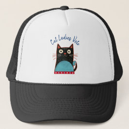Gorra De Camionero Gato Damas Vota Guión Rústico Feminista Divertido