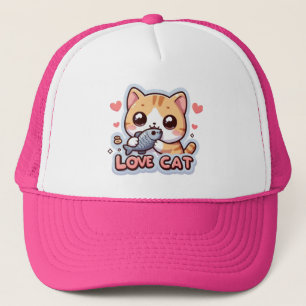 Gorra De Camionero Gato de amor divertido