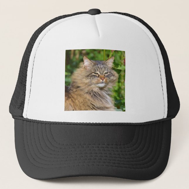 Gorra De Camionero Gato de Angora (Anverso)