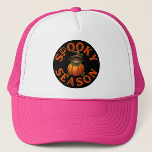 Gorra De Camionero Gato de Calabaza de Temporada Espeluznante