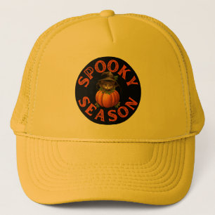 Gorra De Camionero Gato de Calabaza de Temporada Espeluznante