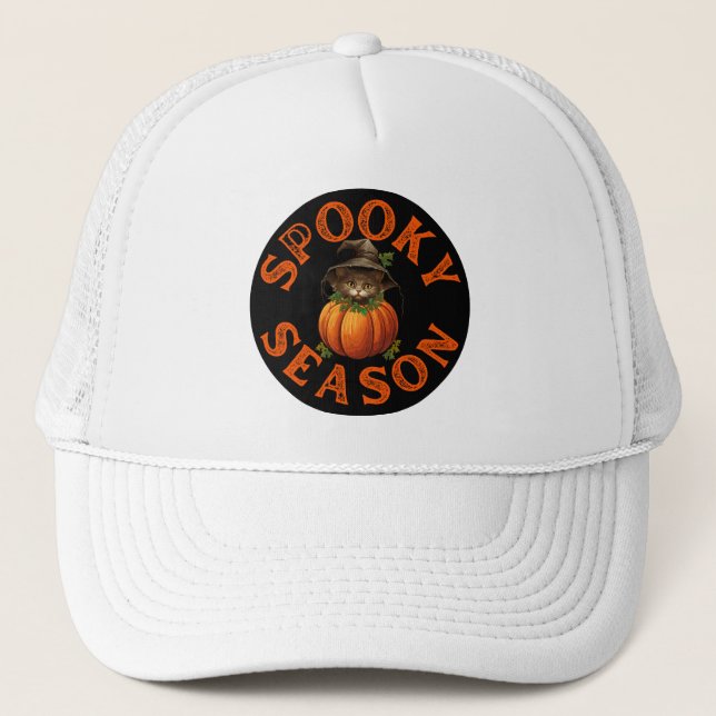 Gorra De Camionero Gato de calabaza de temporada espumosa (Anverso)