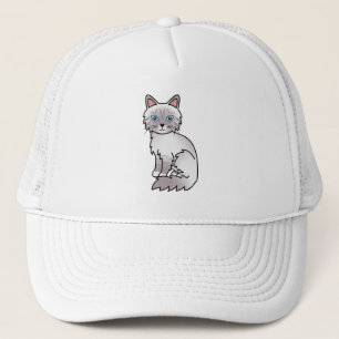 Gorra De Camionero Gato de dibujos animados Lilac Point Tabby Birman 