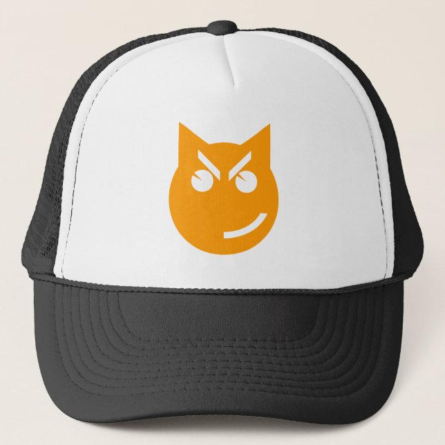 Gorra De Camionero Gato de Emoji sonriente (Anverso)