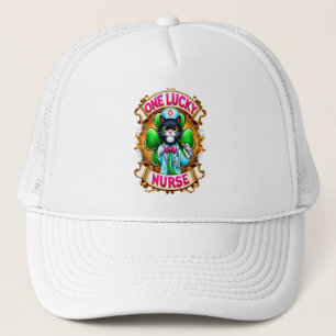 Gorra De Camionero Gato de enfermera afortunado