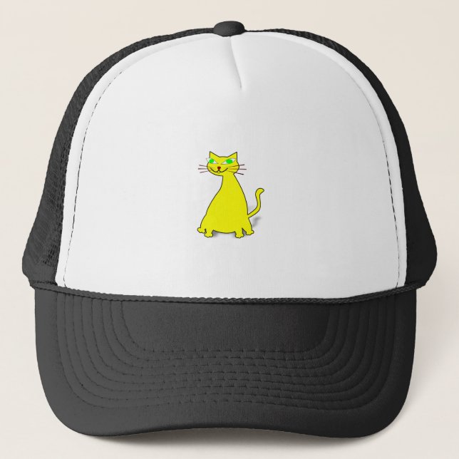 Gorra De Camionero Gato de grasa amarillo (Anverso)
