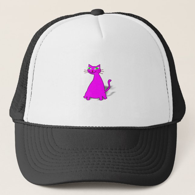 Gorra De Camionero Gato de grasa rosa (Anverso)