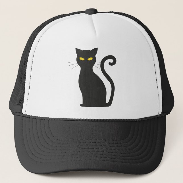 Gorra De Camionero Gato de Halloween (Anverso)