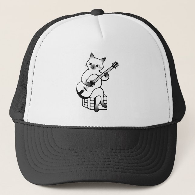 Gorra De Camionero Gato de Jazz de música de guitarra instrumental (Anverso)
