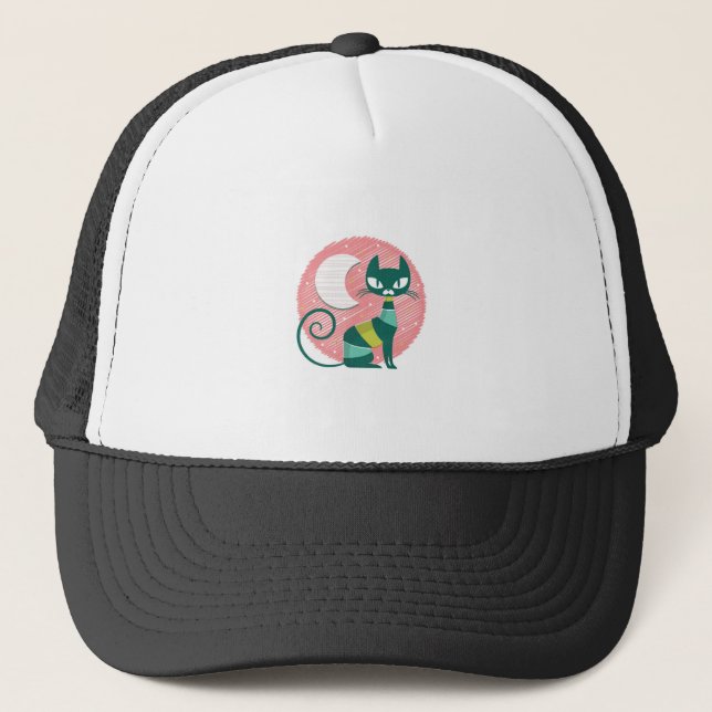 Gorra De Camionero Gato de la Luna (Anverso)