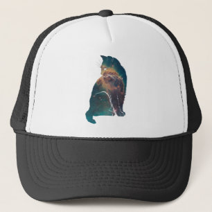 Gorra De Camionero Gato de nebulosa espacial