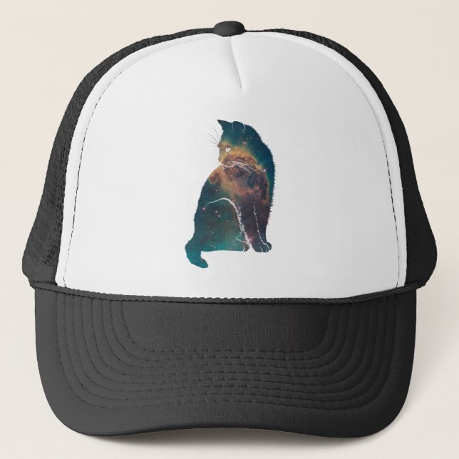 Gorra De Camionero Gato de nebulosa espacial (Anverso)