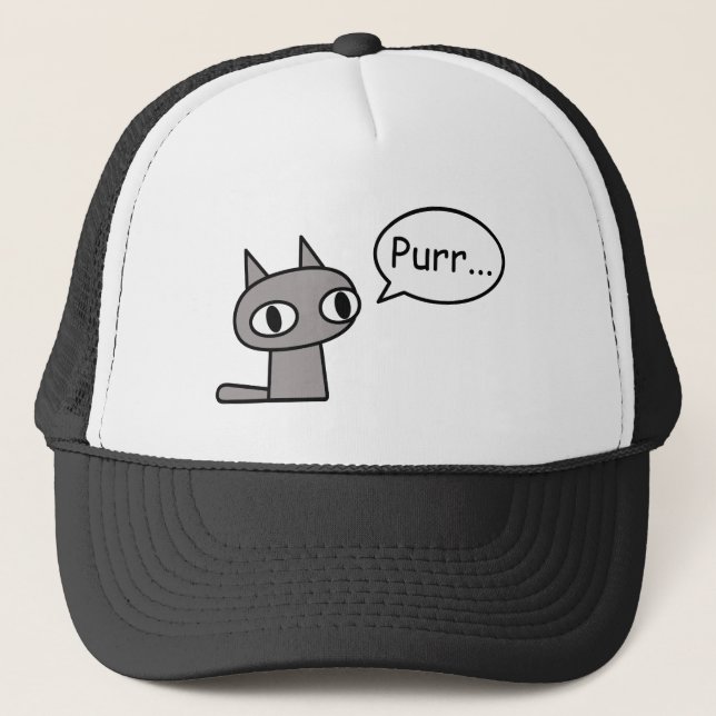 Gorra De Camionero Gato de ronroneo (Anverso)