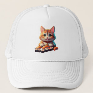Gorra De Camionero Gato de sushi